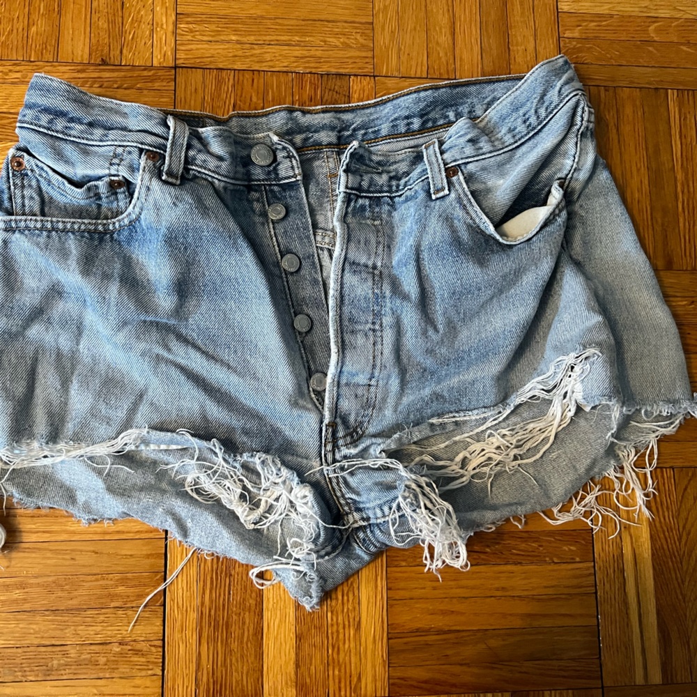 Levi's Blue Distressed Women Shorts